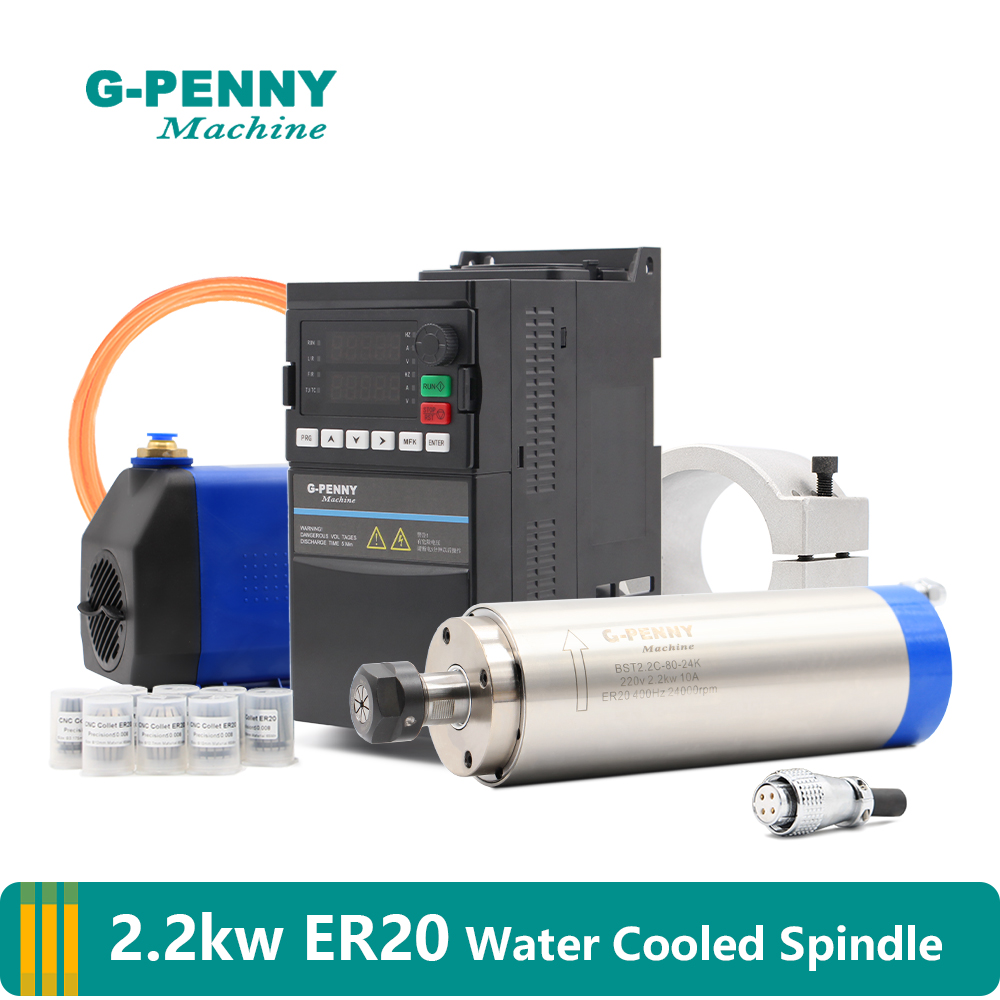 2.2Kw Water Cooled Spindle Kit Vfd - G-PENNY 2,2 kW ER20 Su Soğutmalı