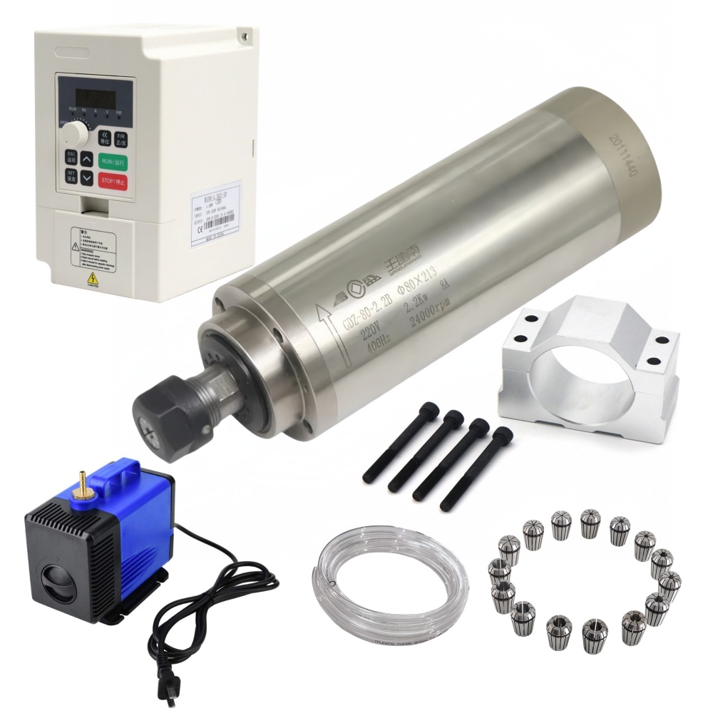 GDZ-80-2.2B 80mm 2.2KW ER20 Su - 2.2Kw Water Cooled Spindle Kit Vfd incelemesi ve fiyatı