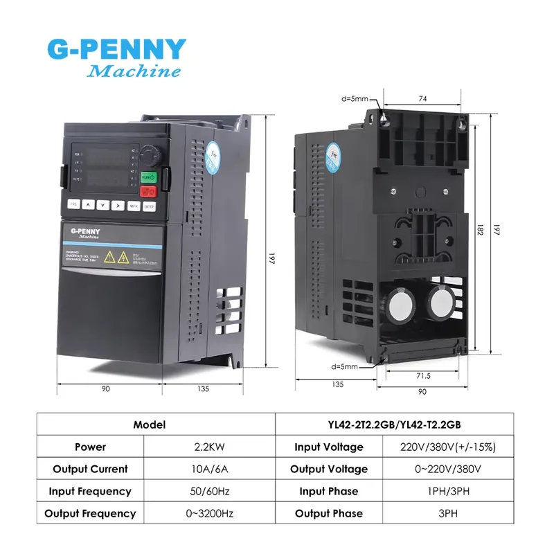G-Penny 2.2kw ER20 D80 12000rp - 2.2Kw Water Cooled Spindle Kit Vfd incelemesi ve fiyatı